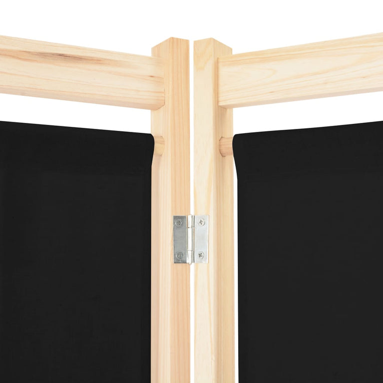 Kamerscherm met 6 panelen 240x170x4 cm stof zwart MeubelReus