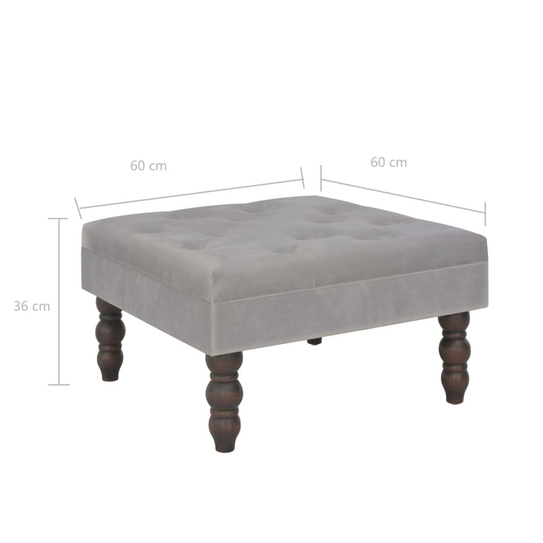 Kruk 60x60x36 cm fluweel donkergrijs MeubelReus