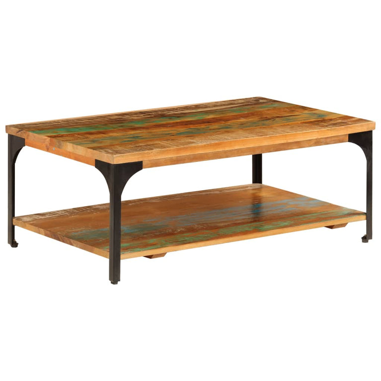 Salontafel met schap 100x60x35 cm massief gerecycled hout MeubelReus
