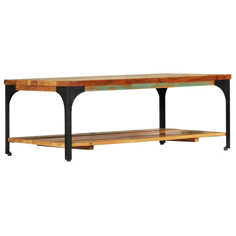 Salontafel met schap 100x60x35 cm massief gerecycled hout MeubelReus
