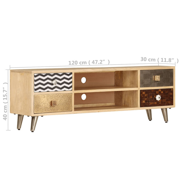 Tv-meubel 120x30x40 cm massief mangohout MeubelReus