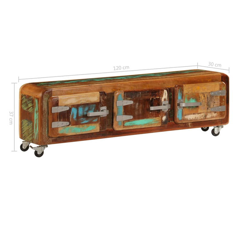Tv-meubel 120x30x37 cm massief gerecycled hout MeubelReus