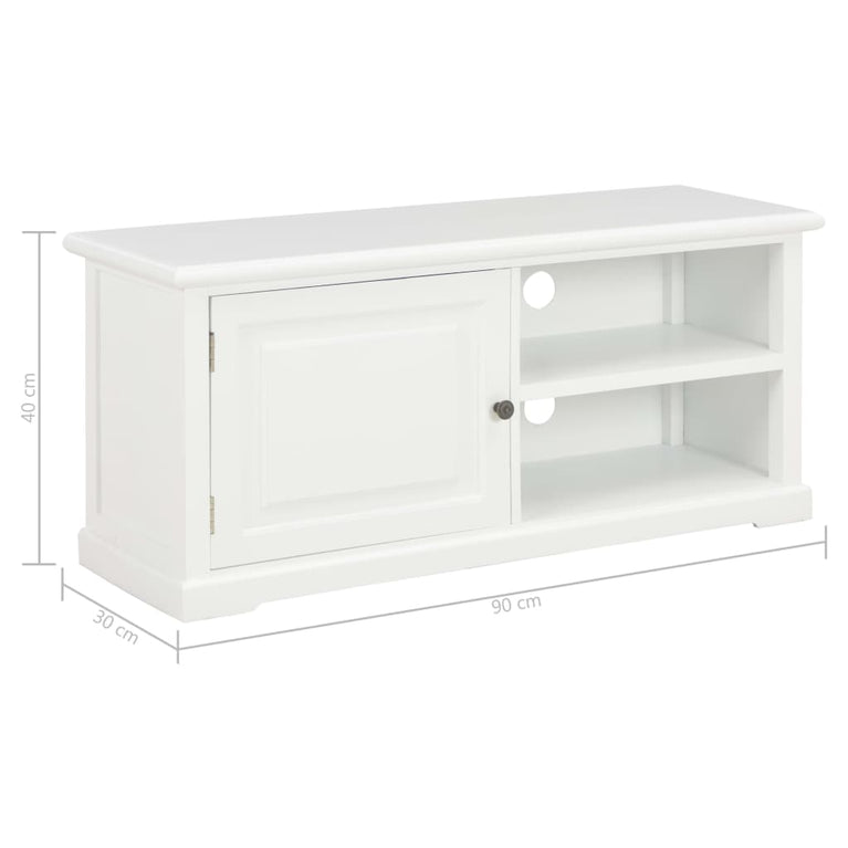 Tv-meubel 90x30x40 cm hout wit