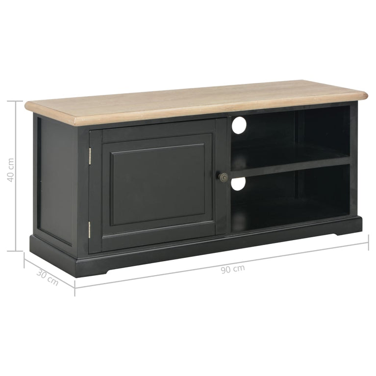Tv-meubel 90x30x40 cm hout zwart MeubelReus