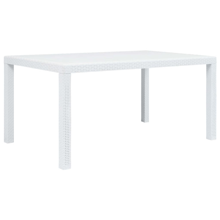 Tuintafel 150x90x72 cm rattan-look kunststof wit MeubelReus