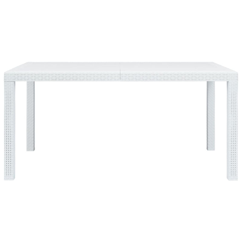 Tuintafel 150x90x72 cm rattan-look kunststof wit MeubelReus
