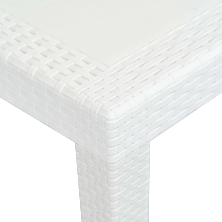Tuintafel 150x90x72 cm rattan-look kunststof wit MeubelReus