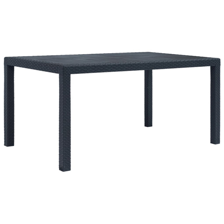 Tuintafel 150x90x72 cm rattan-look kunststof antraciet MeubelReus