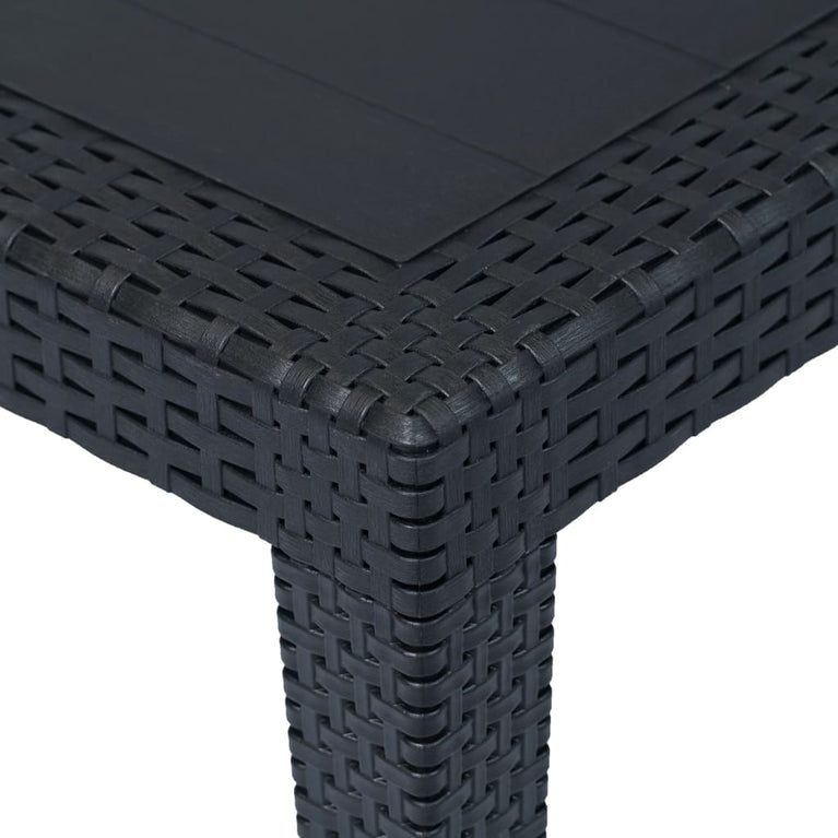 Tuintafel 150x90x72 cm rattan-look kunststof antraciet MeubelReus