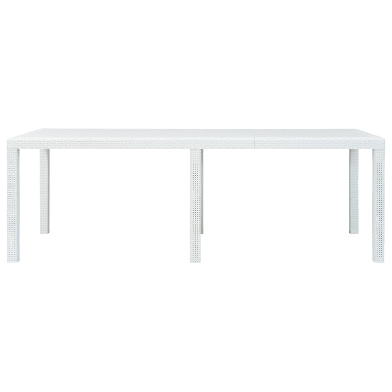 Tuintafel 220x90x72 cm rattan-look kunststof wit MeubelReus