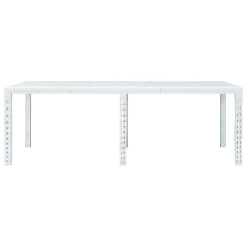 Tuintafel 220x90x72 cm rattan-look kunststof wit MeubelReus