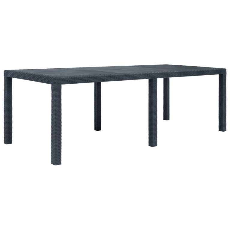 Tuintafel 220x90x72 cm rattan-look kunststof antraciet MeubelReus
