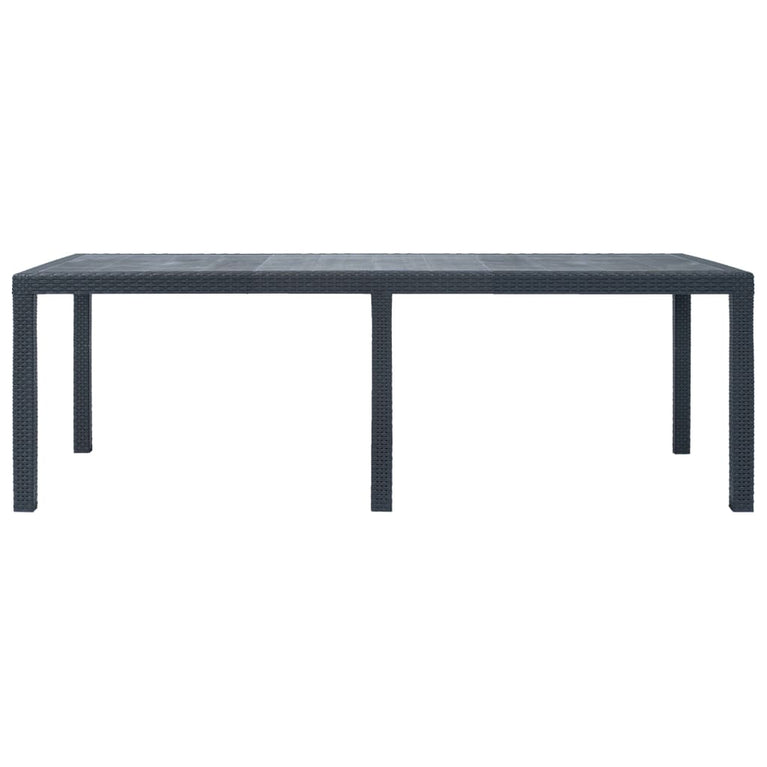 Tuintafel 220x90x72 cm rattan-look kunststof antraciet MeubelReus