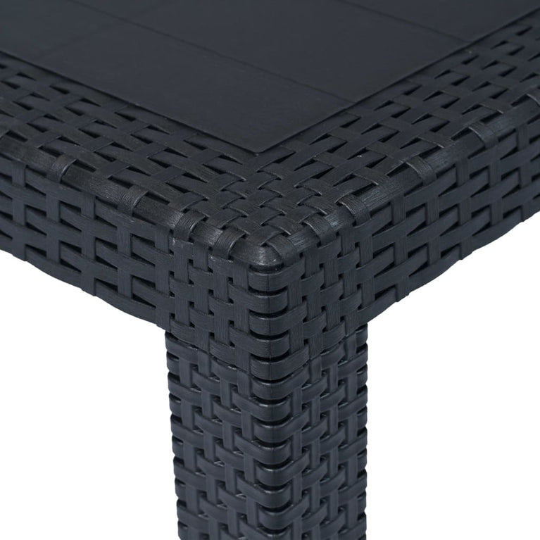 Tuintafel 220x90x72 cm rattan-look kunststof antraciet MeubelReus