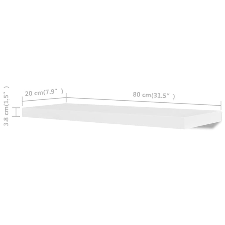 Wandplanken 4 st 80 cm wit MeubelReus