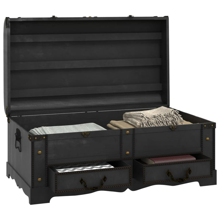 Dekenkist groot hout zwart MeubelReus