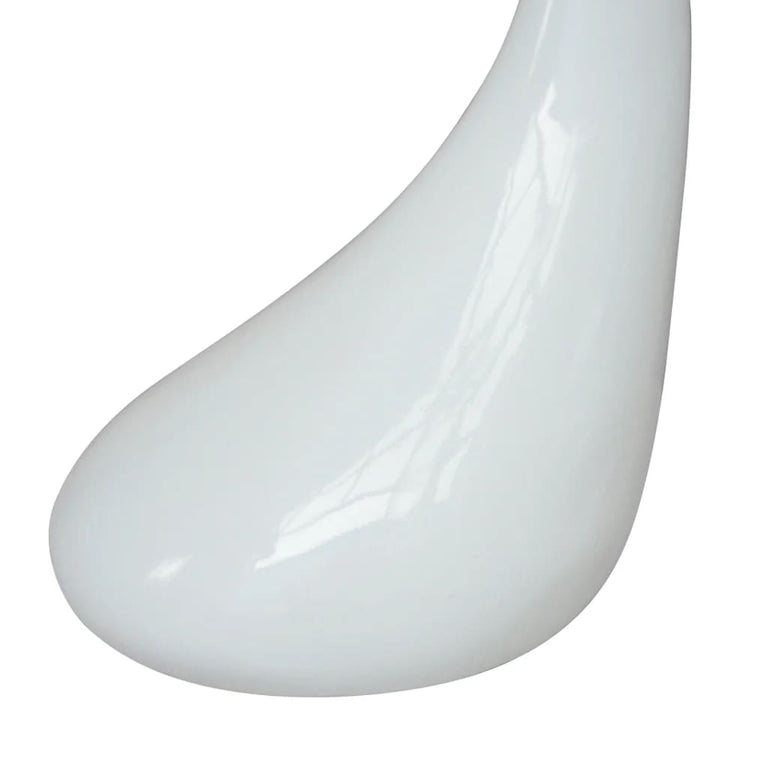 Salontafel met rond glazen tafelblad hoogglans wit 2 st MeubelReus