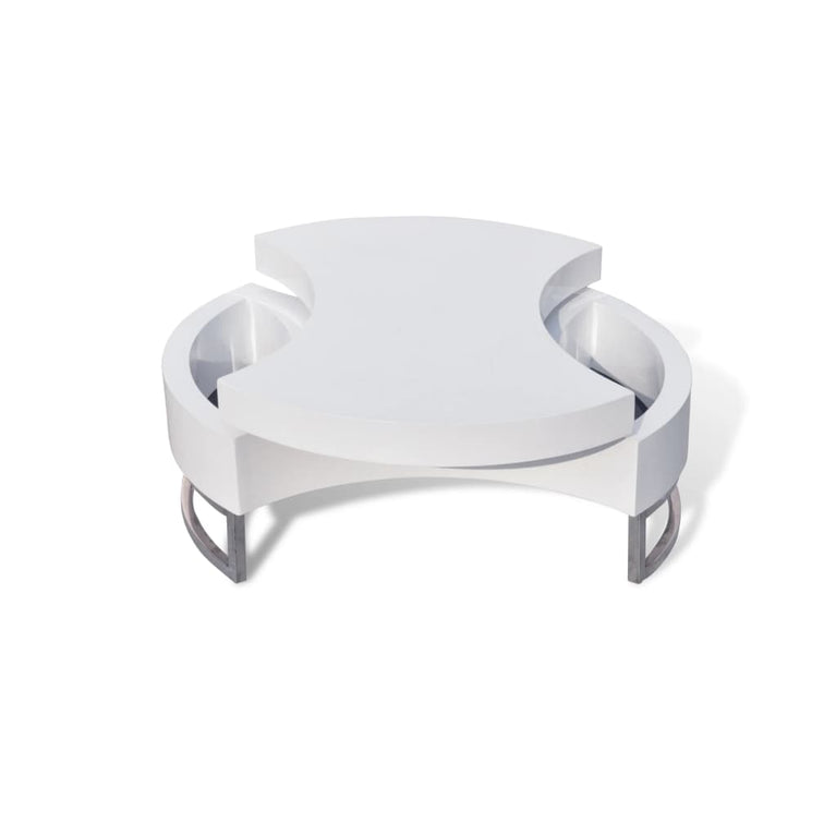 Salontafel met aanpasbare vorm hoogglans wit MeubelReus