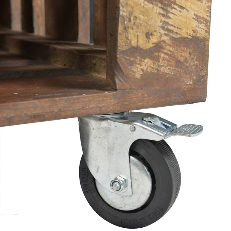 Salontafel met 4 wielen gerecycled hout MeubelReus