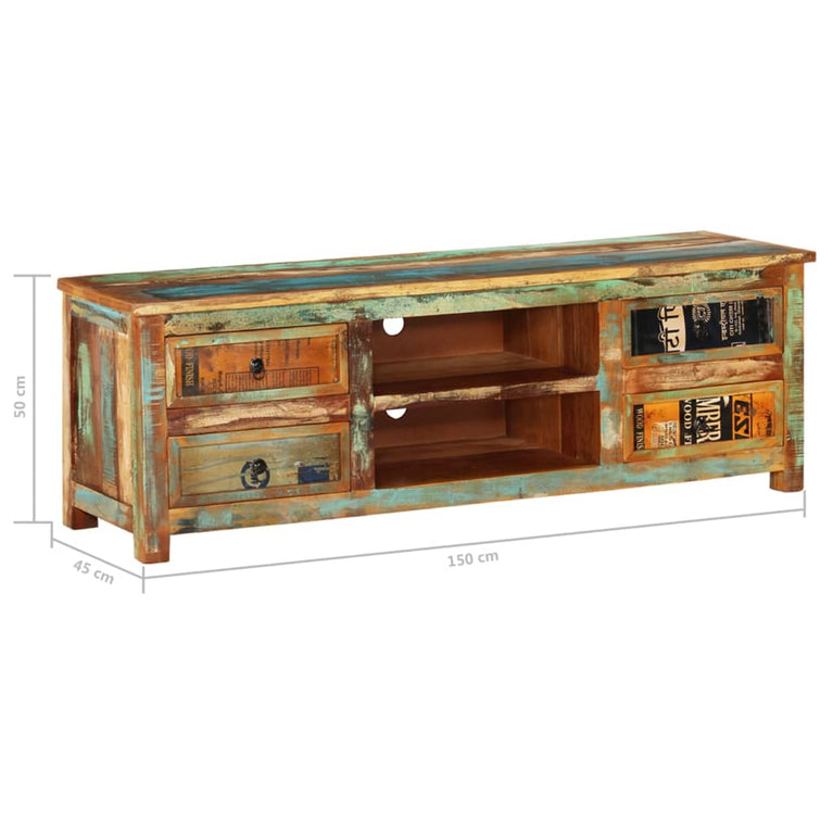 Tv-meubel met 4 lades gerecycled hout MeubelReus