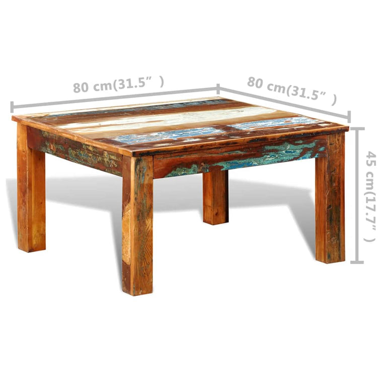 Salontafel vierkant gerecycled hout MeubelReus