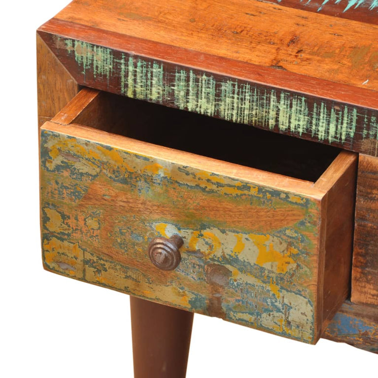 Salontafel met 1 gewelfde rand en 1 lade gerecycled hout MeubelReus
