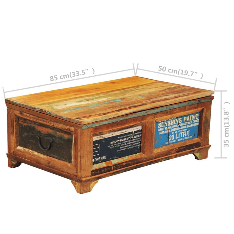 Salontafel met opslagruimte vintage stijl gerecycled hout MeubelReus
