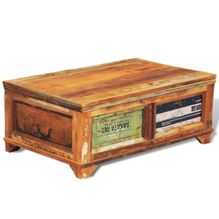 Salontafel met opslagruimte vintage stijl gerecycled hout MeubelReus