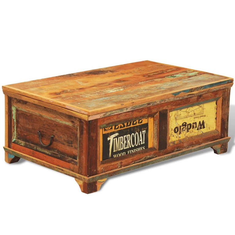 Salontafel met opslagruimte vintage stijl gerecycled hout MeubelReus