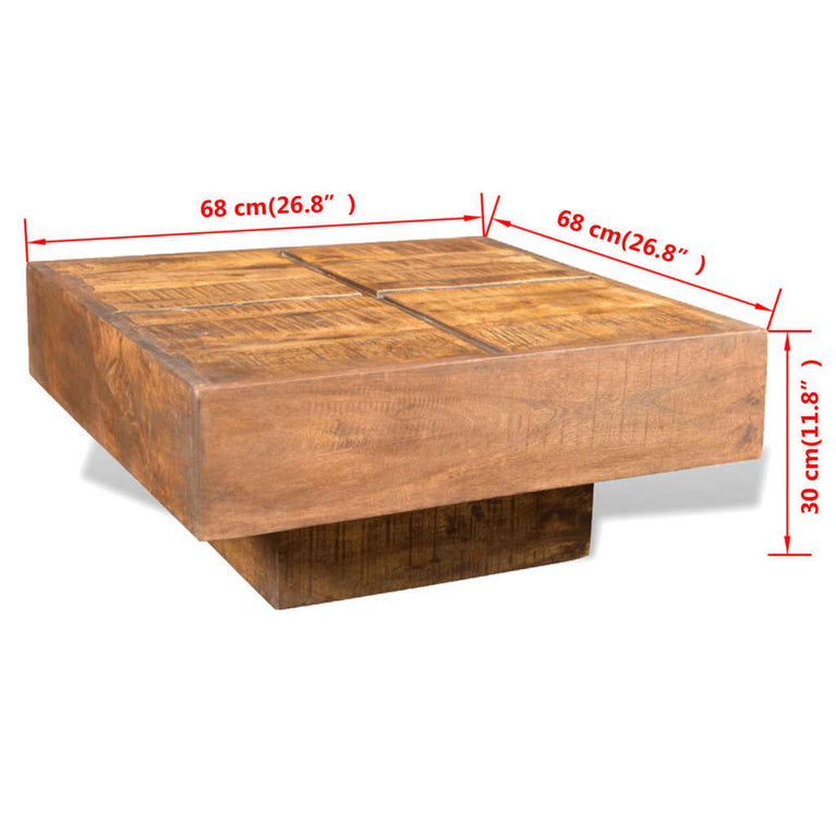 Salontafel vierkant massief mangohout bruin MeubelReus