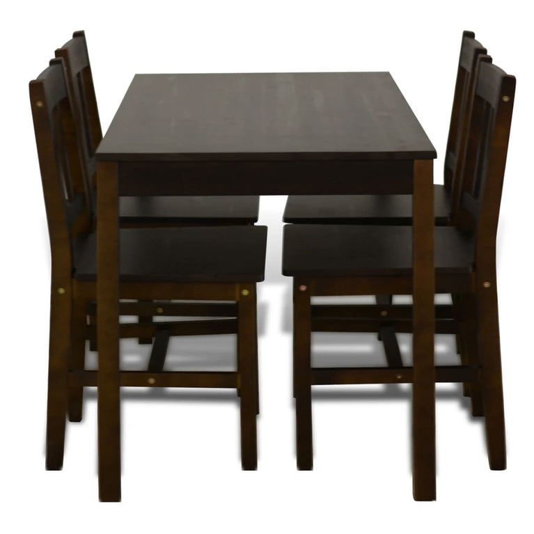 Eettafel met 4 stoelen hout bruin MeubelReus