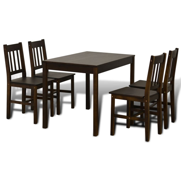 Eettafel met 4 stoelen hout bruin MeubelReus