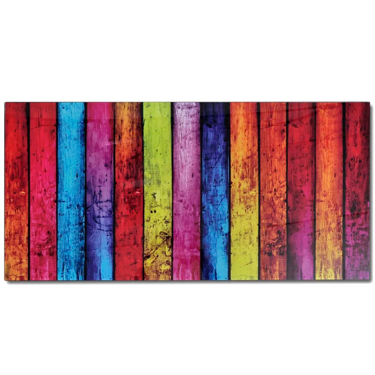 Salontafel met regenboog-print glazen tafelblad MeubelReus