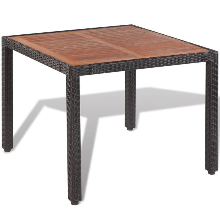 5-delige Tuinset met kussens poly rattan zwart MeubelReus