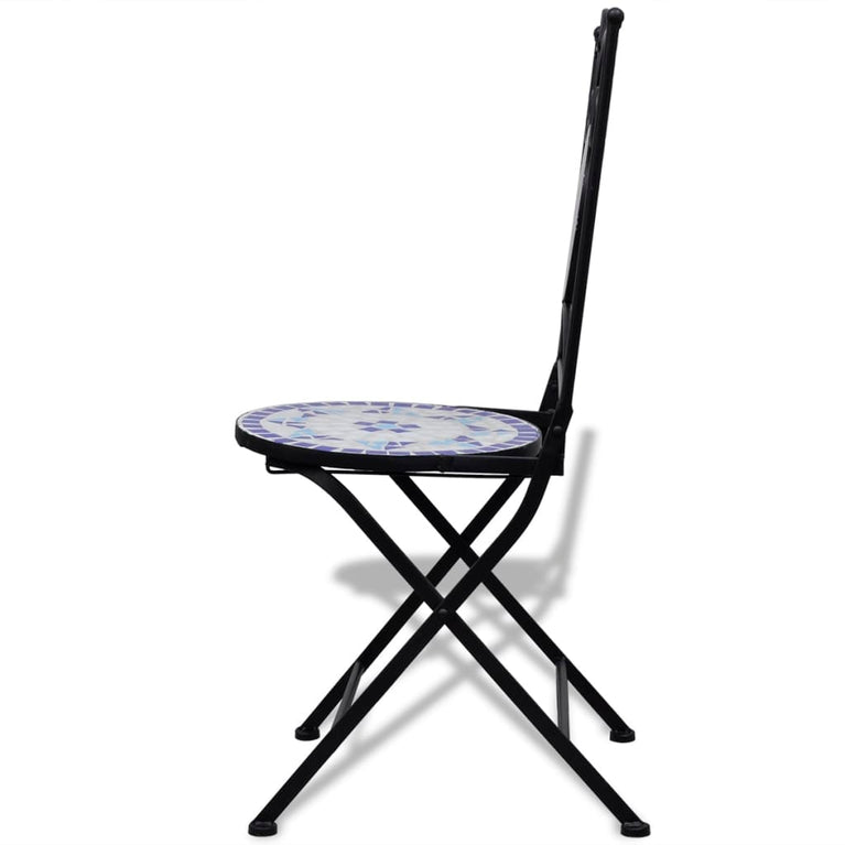 Bistrostoelen inklapbaar 2 st keramiek blauw en wit