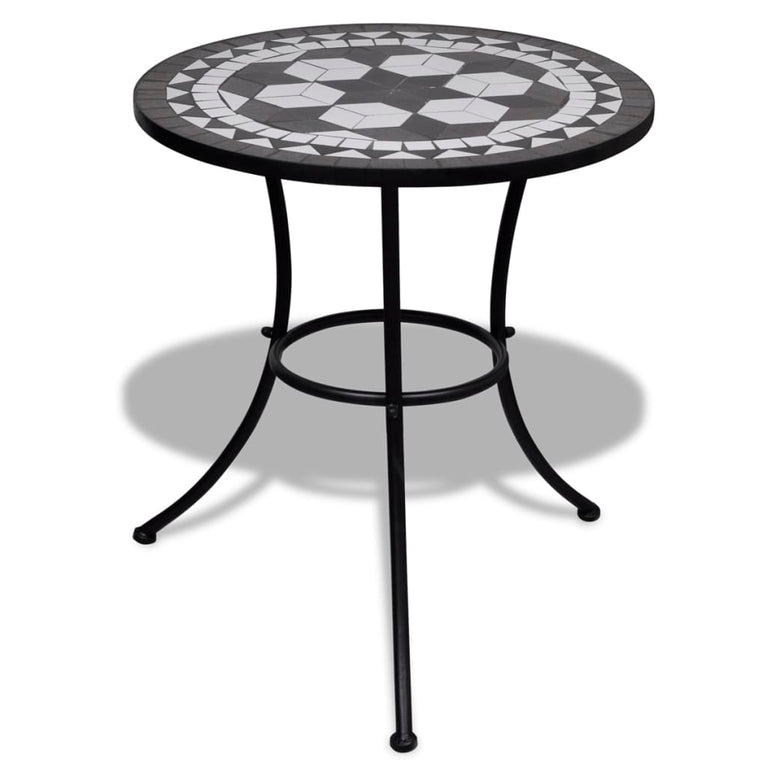 Bistrotafel 60 cm mozaïek zwart en wit MeubelReus