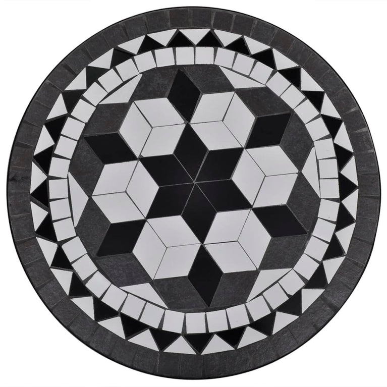 Bistrotafel 60 cm mozaïek zwart en wit MeubelReus