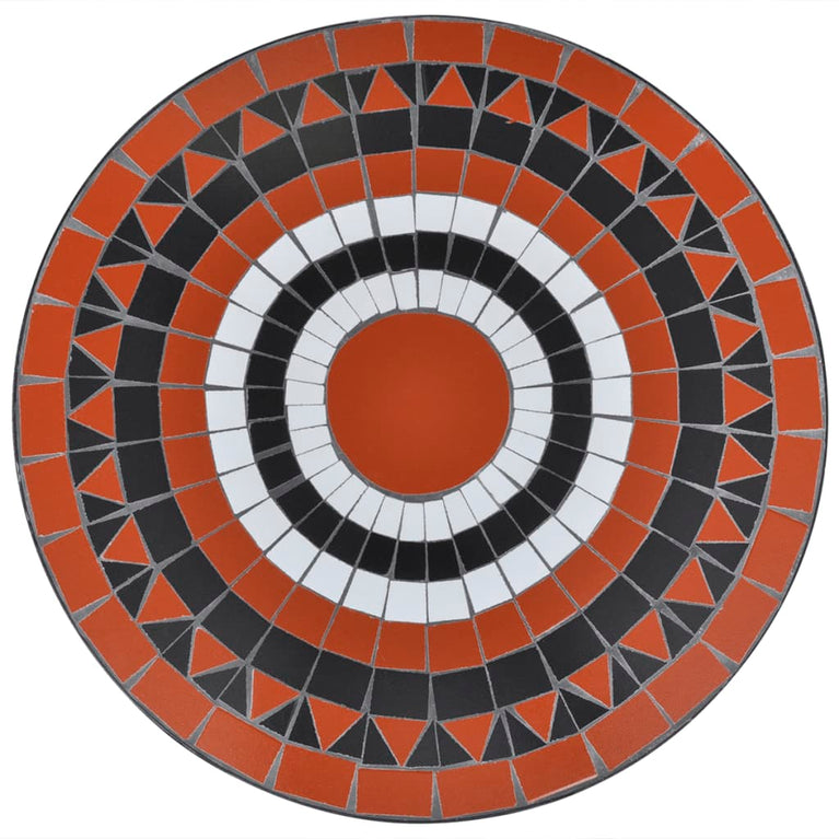 Bistrotafel 60 cm mozaïek terracottakleurig en wit MeubelReus