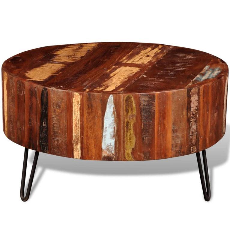 Salontafel rond massief gerecycled hout MeubelReus