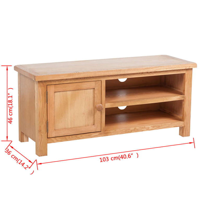 Tv-meubel 103x36x46 cm massief eikenhout MeubelReus