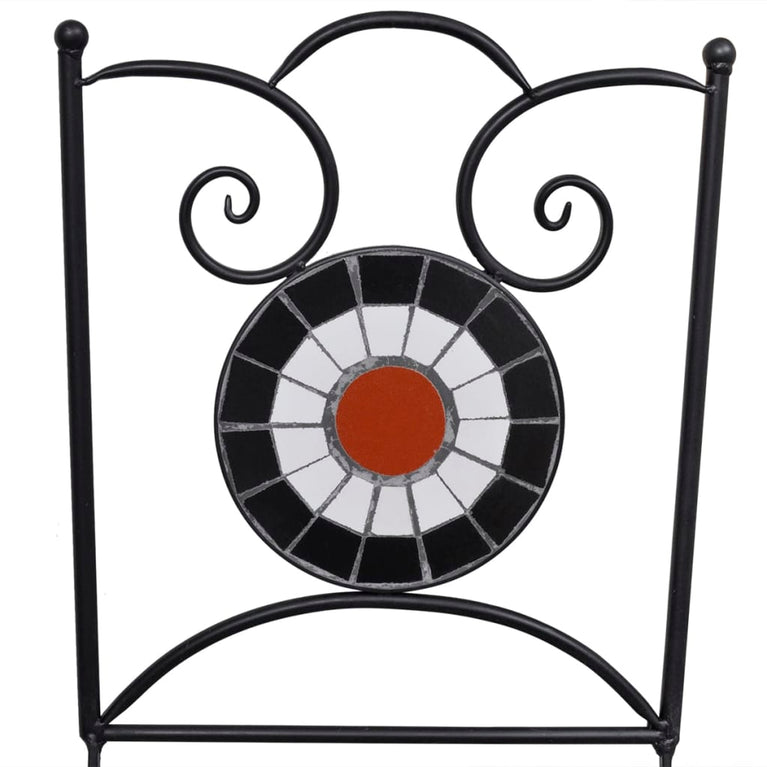 3-delige Bistroset keramische tegel terracotta en wit MeubelReus