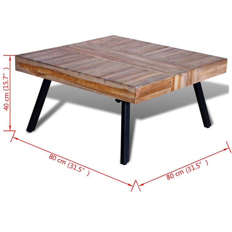 Salontafel vierkant gerecycled teakhout MeubelReus