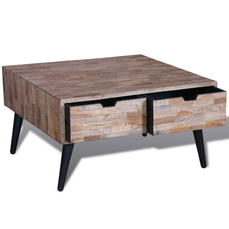 Salontafel met 4 lades gerecycled teakhout MeubelReus