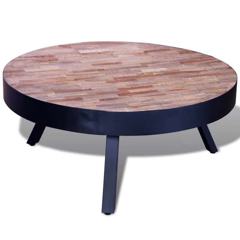 Salontafel rond gerecycled teakhout MeubelReus