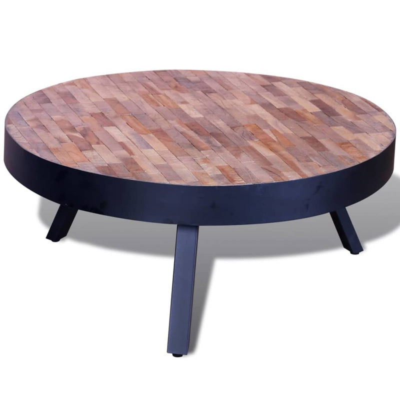 Salontafel rond gerecycled teakhout MeubelReus