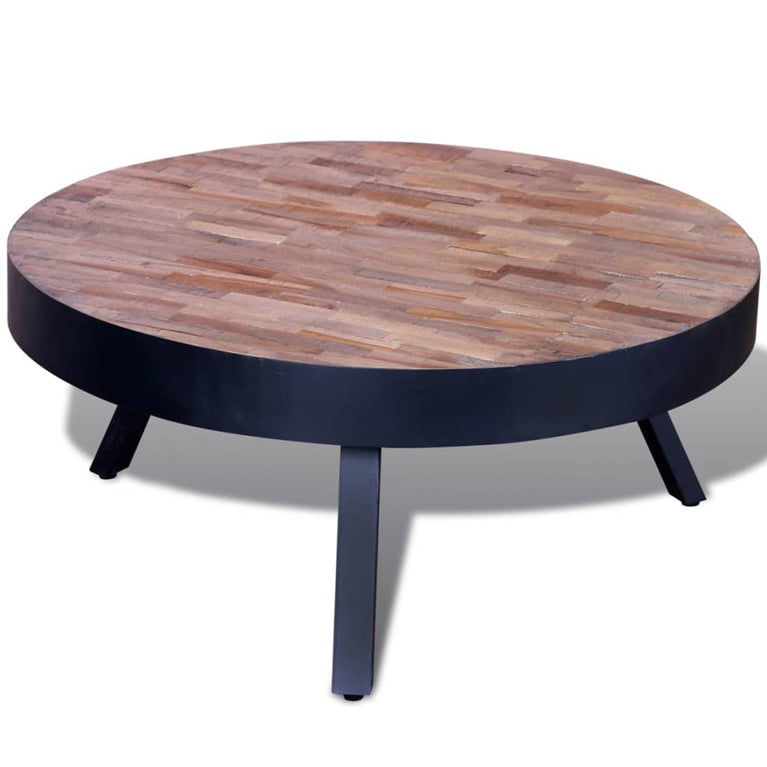 Salontafel rond gerecycled teakhout MeubelReus