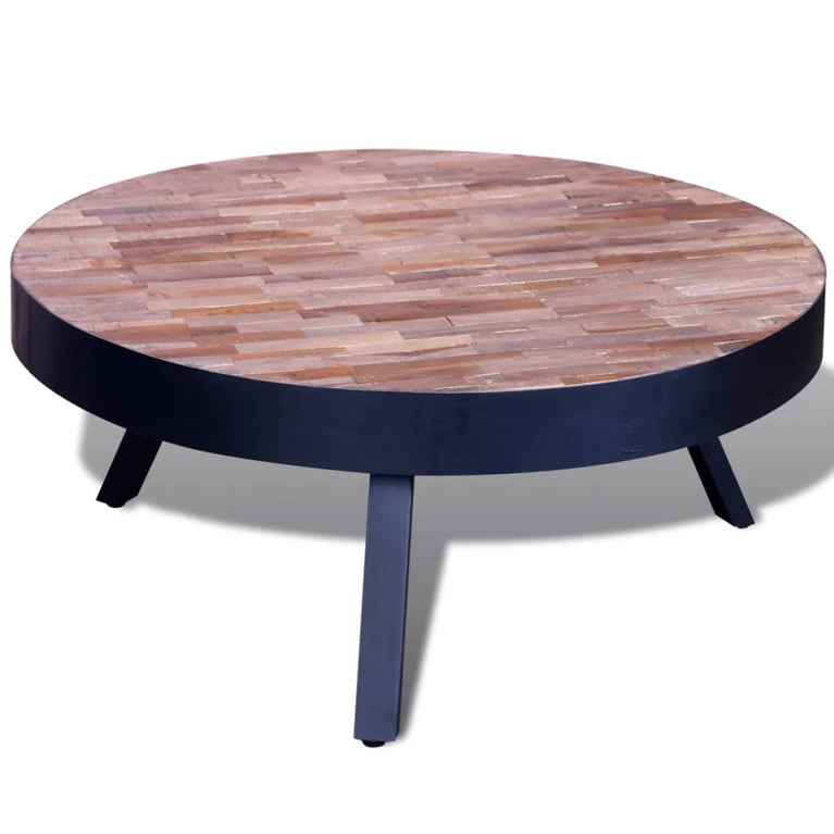 Salontafel rond gerecycled teakhout MeubelReus
