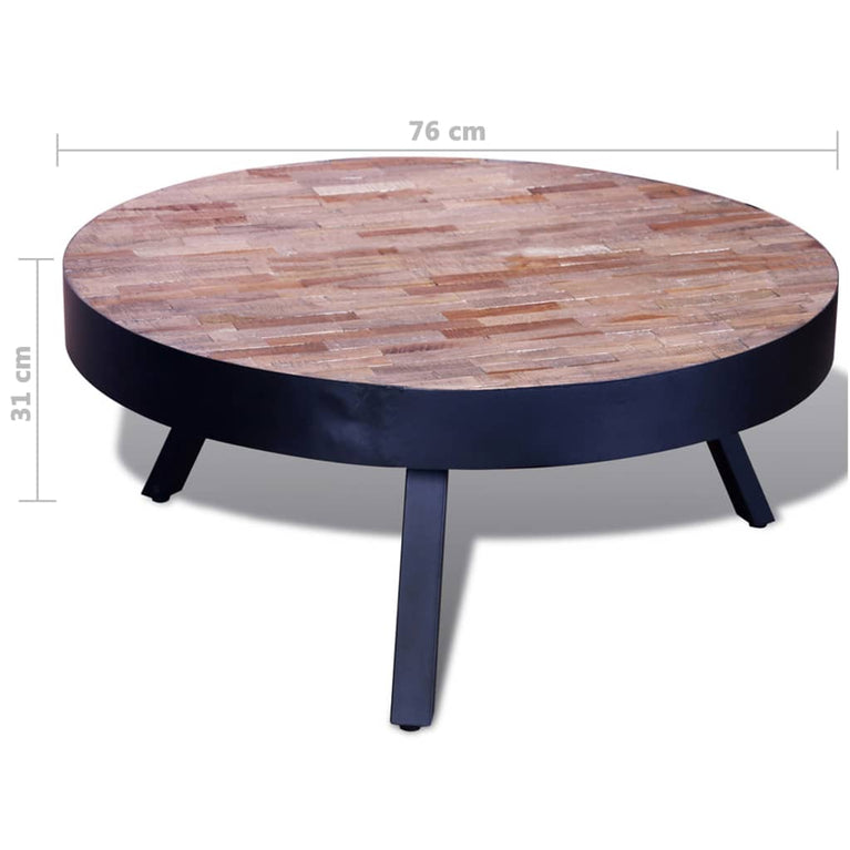Salontafel rond gerecycled teakhout MeubelReus