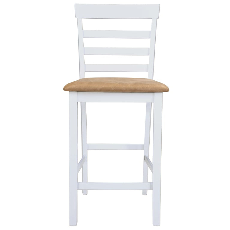 Bartafel en 4 barstoelen set hout wit