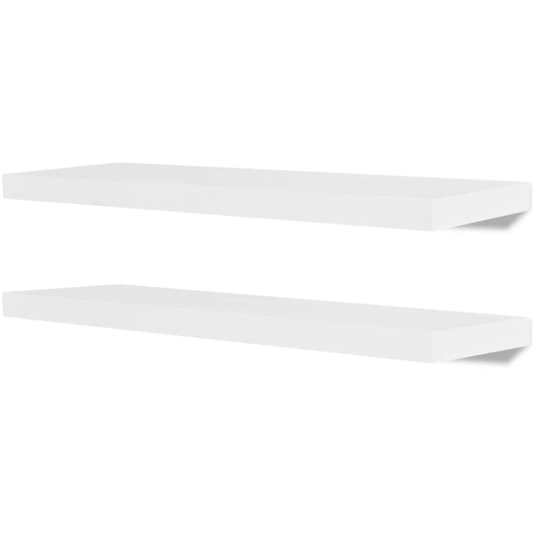 Wandplanken MDF zwevend voor boeken/dvd wit 2 st MeubelReus